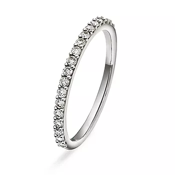 Clara rekkering i 375 hvitt gull med diamanter 0,25 ct