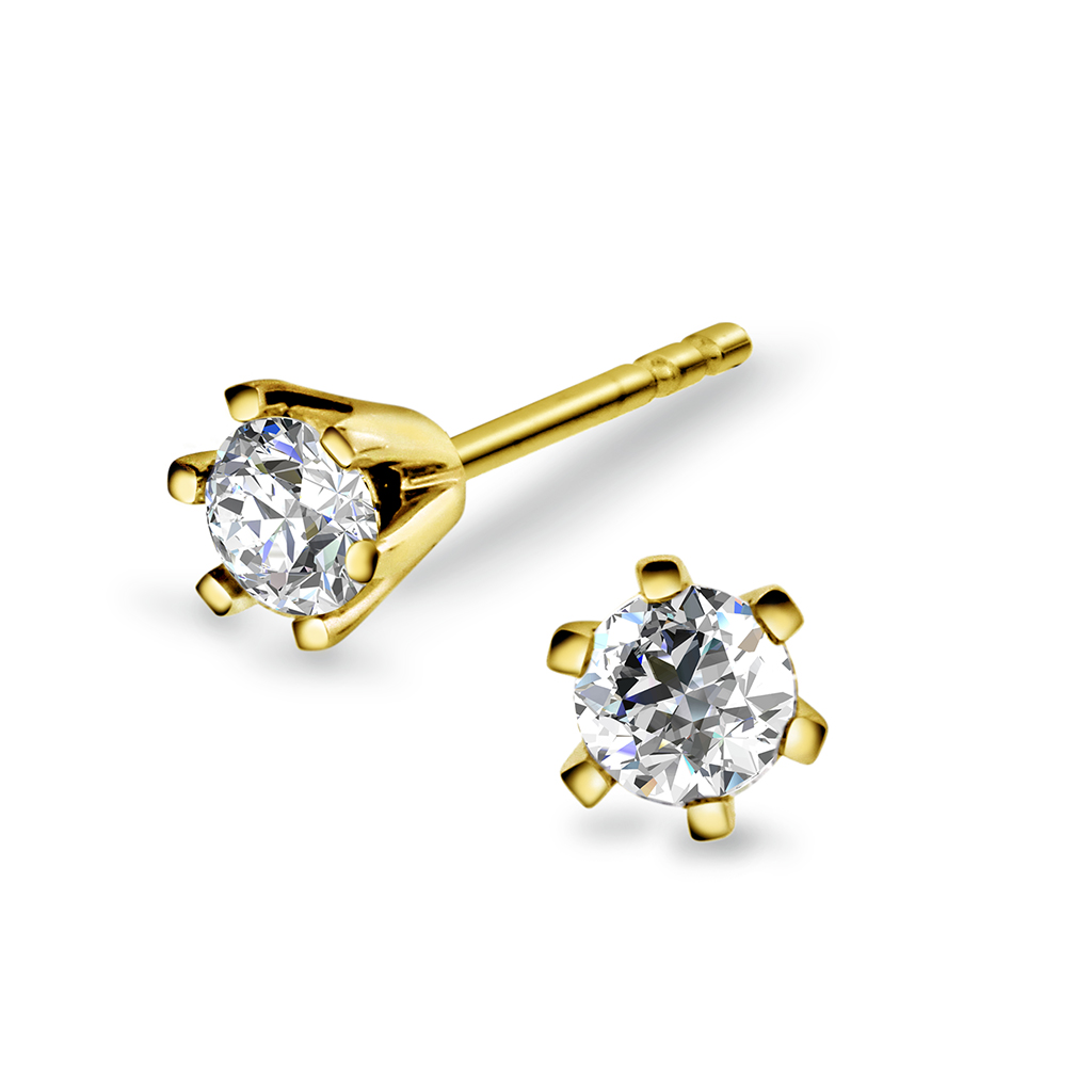 Olivia øredobber i 585 gult gull med diamant 0,50 ct