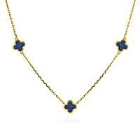 Pan Jewelry, Kløver smykke i forgylt 925 sølv med havblå lapis lazuli