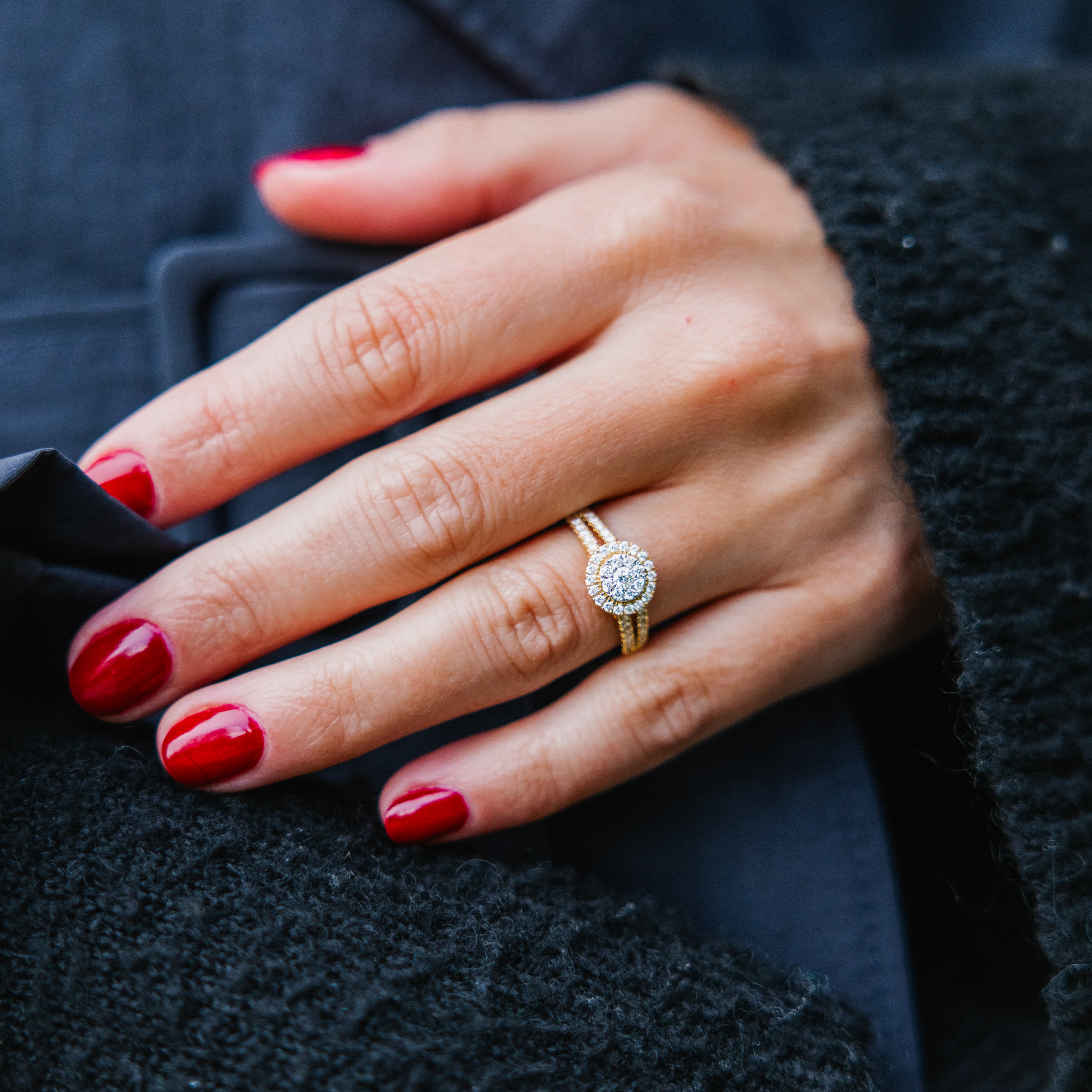 Bilde nummer 2 av Kelly diamantring i 585 gult gull 0,50 ct