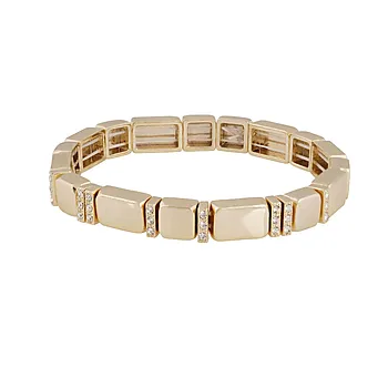 Brick armbånd i forgylt messing med strikk