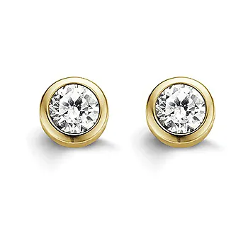 Bilde nummer 2 av Ti Sento, Studs i forgylt 925 sølv med zirkonia