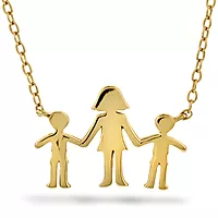 Pan Jewelry, Familiesmykke med mor og to sønner i forgylt 925 sølv