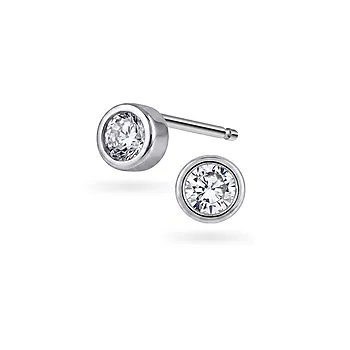 Øredobber i 925 sølv med zirkonia, 3 mm