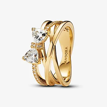 Bilde nummer 4 av Pandora Timeless, Ring i 925 forgylt sølv med sløyfe og zirkonia
