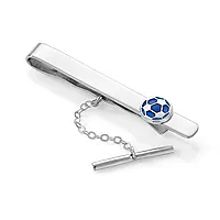 Slipsnål i 925 sølv med blå fotball