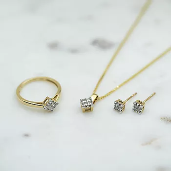 Bilde nummer 4 av Pan Jewelry, Diamantring i 585 gult gull 0,20 ct