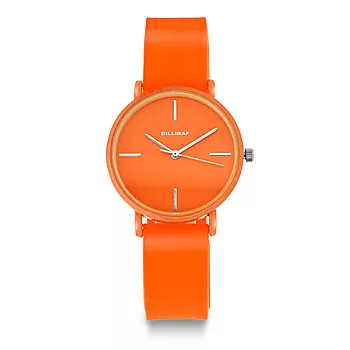 Dilligaf, klokke med orange silikonrem