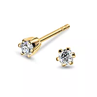 Olivia øredobber i 585 gult gull med diamant 0,14 ct