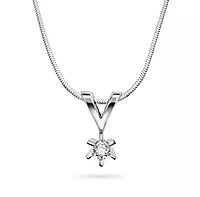 Pan Jewelry, Isabella enstensanheng i 585 hvitt gull 0,10 ct