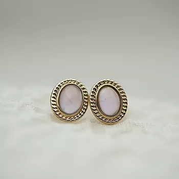 Bilde nummer 4 av Pan Jewelry, Øredobber i 585 gult gull med rosenkvarts