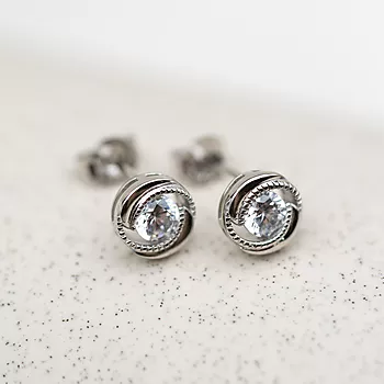 Bilde nummer 2 av Pan Jewelry, Øredobber i 925 sølv med hvit zirkonia