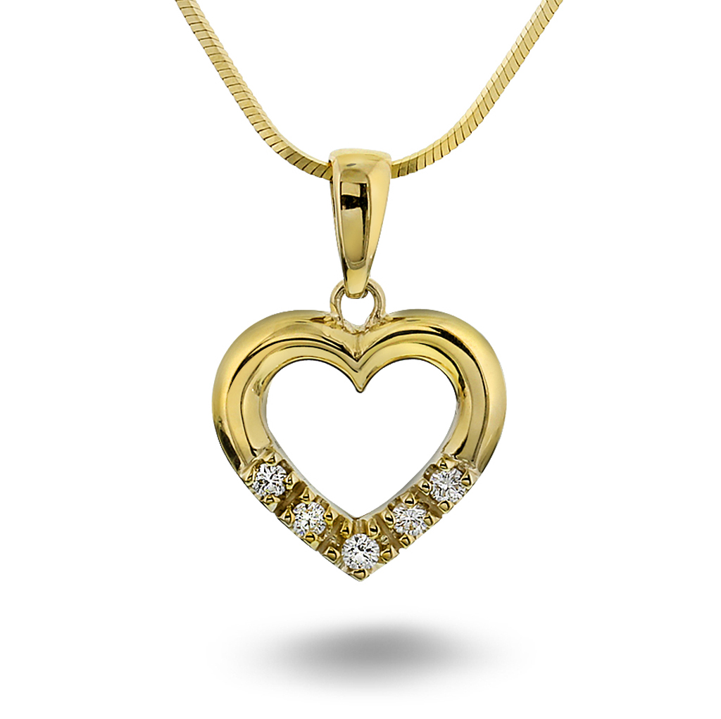Pan Jewelry, Allianseanheng i 585 gult gull med diamanter 0,15ct WSI