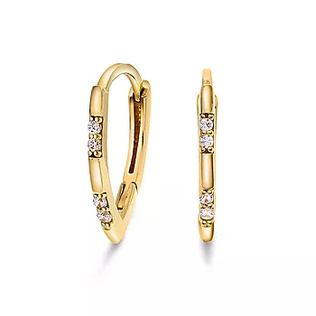 Pan Jewelry, Øreringer i 585 gult gull med zirkonia