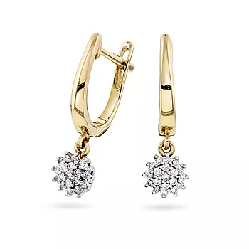 Pan Jewelry, Øredobber i 585 gult gull med diamanter 0,20 ct