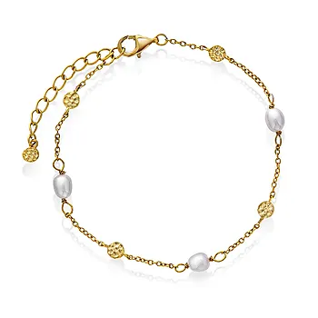 Isle armbånd i 925 forgylt sølv med ferskvannsperler