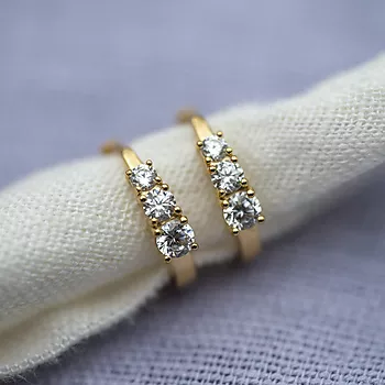 Bilde nummer 2 av Pan Jewelry, Øreringer i 925 forgylt sølv med zirkonia