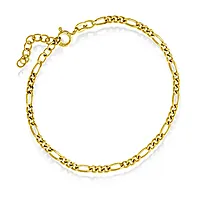 Pan Jewelry, Figaro armbånd i forgylt 925 sølv, 19 cm