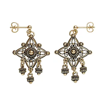 Øredobber Telemark i 830 antikkforgylt sølv