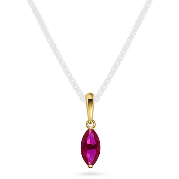 Pan Jewelry, Anheng i 585 gult gull med dyp rosa zirkonia