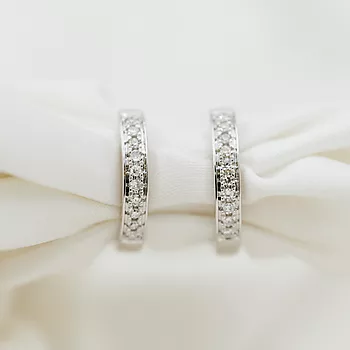 Bilde nummer 2 av Pan Jewelry, Øreringer i 585 hvitt gull med diamanter 0,10 ct