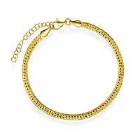 Bilde nummer 4 av Oval panser armbånd i 925 forgylt sølv