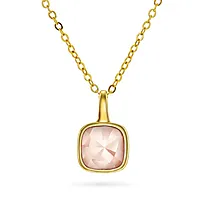 Smykke i 925 forgylt sølv med rosa opal