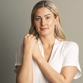 Bilde nummer 3 av Pan Jewelry, Kløver armbånd i forgylt 925 sølv med grønn zirkonia