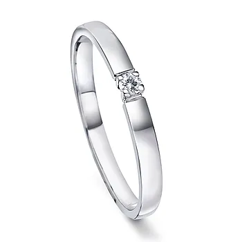 Liza alliansering i 585 hvitt gull med diamant 0,03 ct