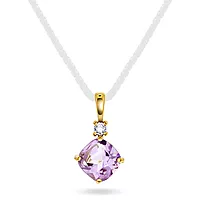Pan Jewelry, Anheng i 585 gult gull med zirkonia og ametyst
