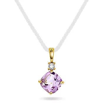 Pan Jewelry, Anheng i 585 gult gull med zirkonia og ametyst