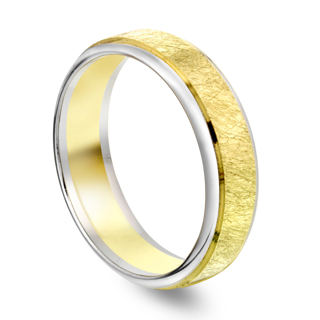 Giftering i 585 gult og hvitt gull | 5 mm bredde