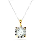 Siena diamantsmykke i 585 gult gull 0,18 ct med grønn ametyst
