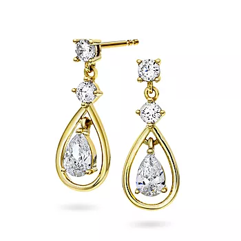 Pan Jewelry, Øredobber i 925 forgylt sølv med zirkonia