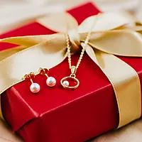 Bilde nummer 4 av Smykkesett i 925 forgylt sølv med ferskvannsperler