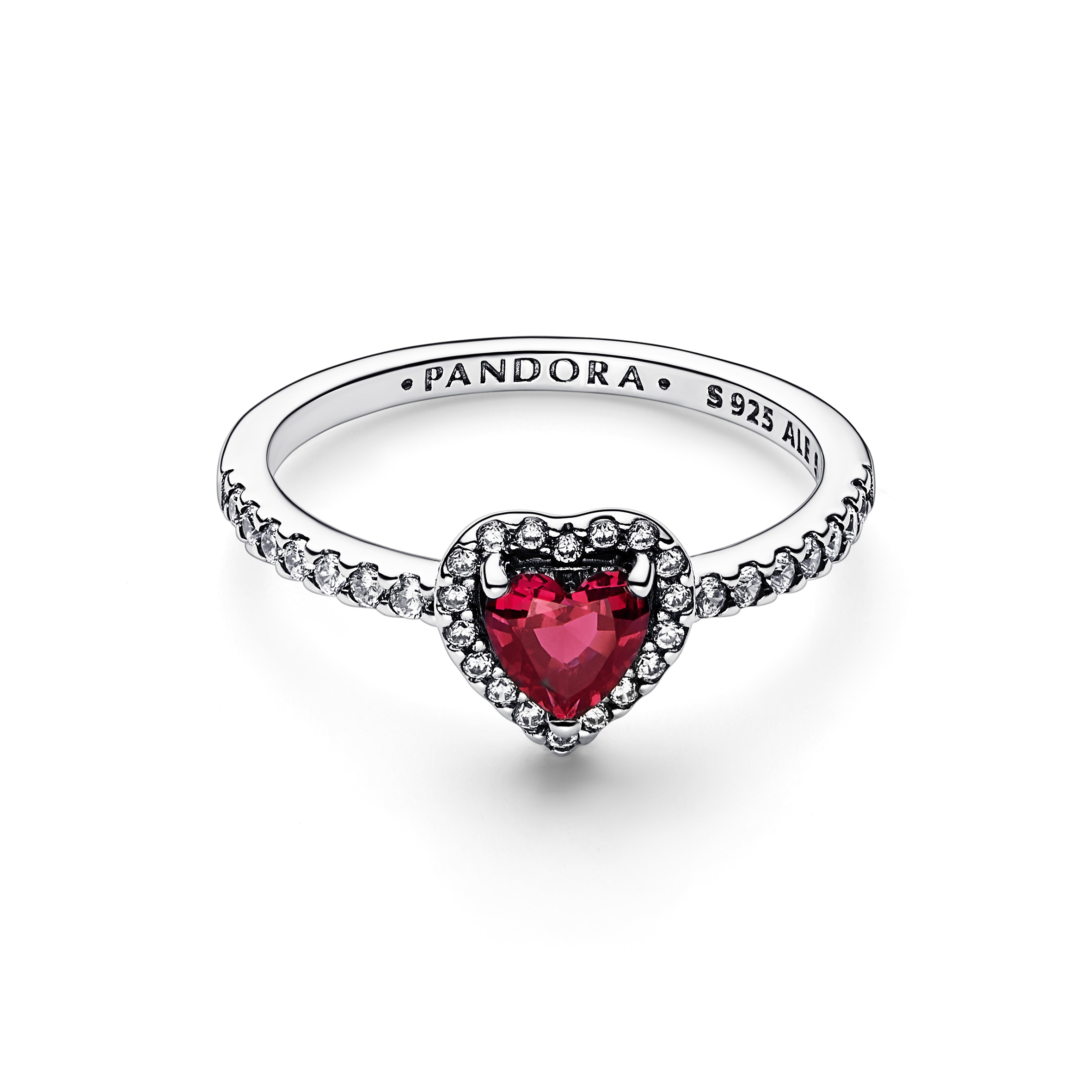 Bilde nummer 4 av Pandora Timeless, Ring i 925 sølv med rødt hjerte