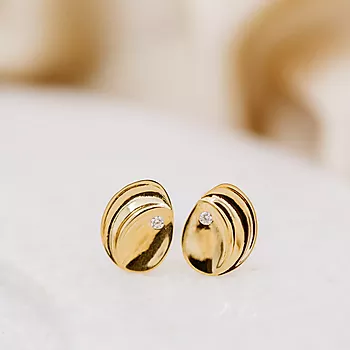 Bilde nummer 2 av Pan Jewelry, Øredobber i 925 forgylt sølv med zirkonia