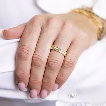 Bilde nummer 2 av Janne Formoe by Pan Jewelry, Ring i forgylt sølv med grønn zirkonia