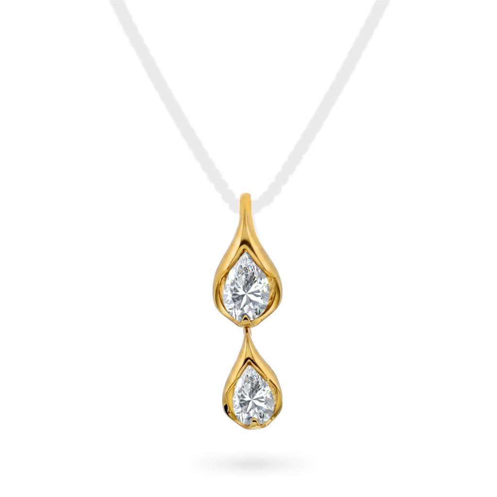 Diamantanheng i 585 gult gull 0,16 ct