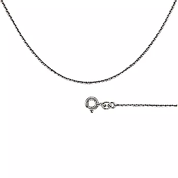 Rund anker veneziansk kjede i 585 hvitt gull 1,3 mm, 36-50 cm