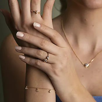 Bilde nummer 2 av Sparkle ring i 925 forgylt sølv med zirkonia