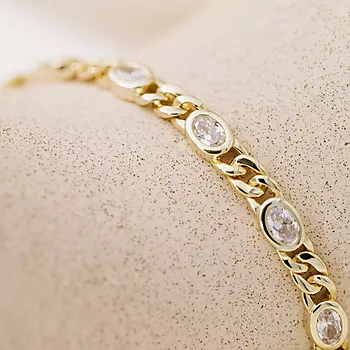 Bilde nummer 2 av Pan Jewelry, Armbånd i forgylt sølv med zirkonia
