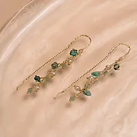 Bilde nummer 3 av Liana øredobber i 925 forgylt sølv med aventurin og turkis