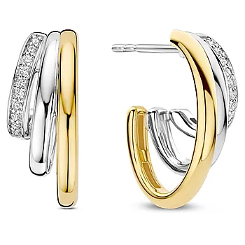 Øredobber i 925 forgylt sølv med zirkonia