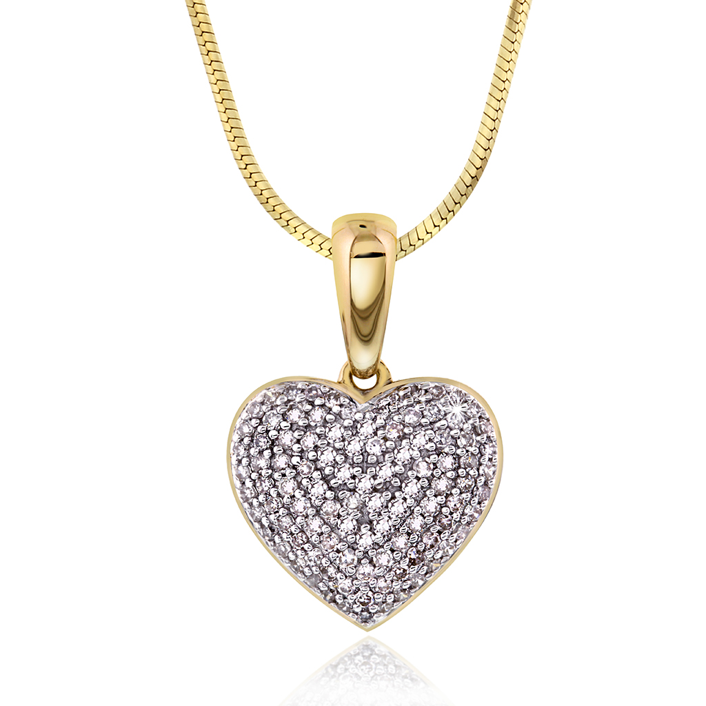 Clara smykke i 375 gult gull med diamanter 0,25 ct