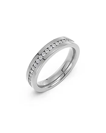 Josefin ring i stål med zirkonia