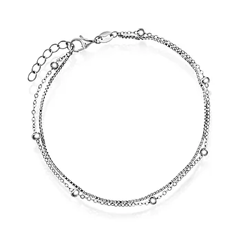 Pan Jewelry, Ankelkjede i 925 rhodinert sølv, 20 cm