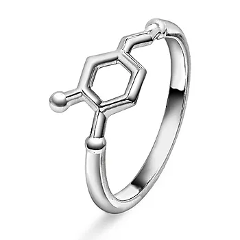 Ring i 925 sølv med symbol dopamin