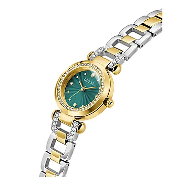 Bilde nummer 3 av Guess, Bejeweled dameklokke med flerfarget stållenke og zirkonia