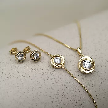 Bilde nummer 3 av Pan Jewelry, Smykke i forgylt 925 sølv med hvit zirkonia